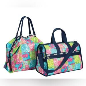LeSportSac x Lilly Pulitzer Weekender Duffle Bag in Purrrfect Patch